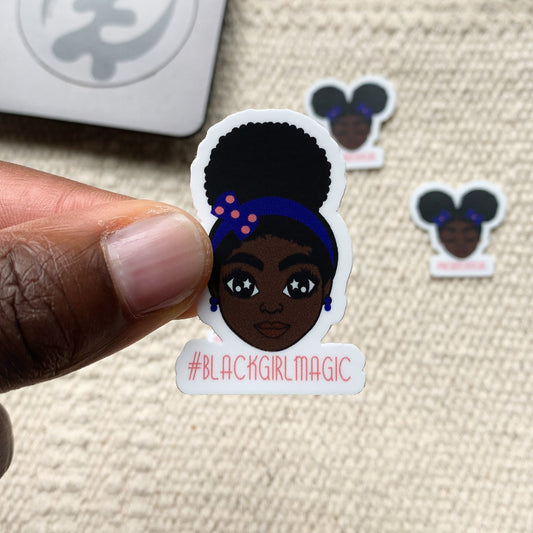 Sticker| Schwarzes Mädchen mit Afrohairpuff Blackgirlmagic 29 x 44 mm