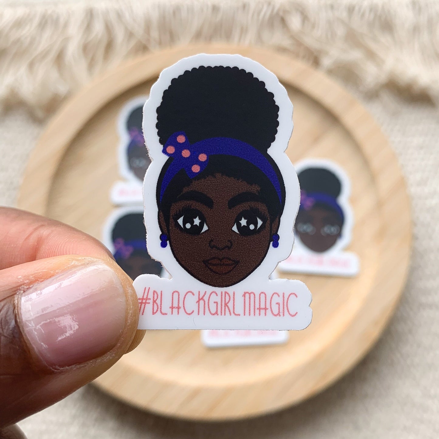 Sticker| Schwarzes Mädchen mit Afrohairpuff Blackgirlmagic 29 x 44 mm