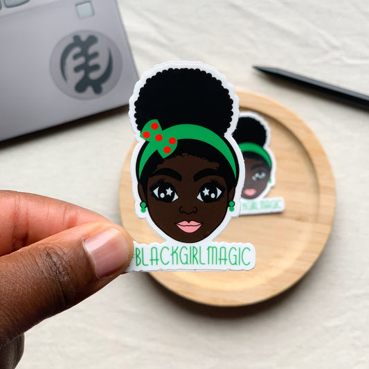 Sticker| Schwarzes Mädchen mit Afrohairpuff Blackgirlmagic 68 x 44mm