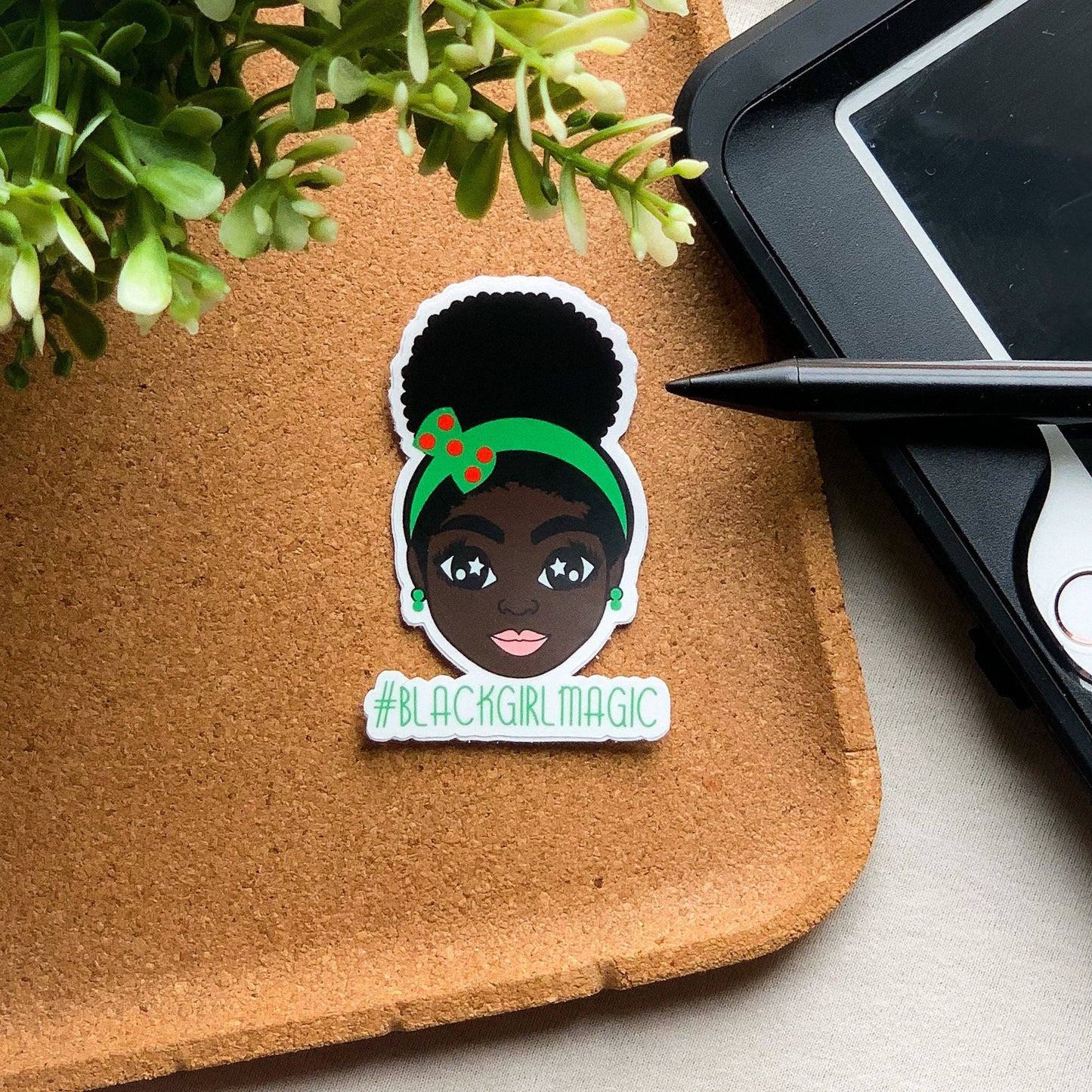 Sticker| Schwarzes Mädchen mit Afrohairpuff Blackgirlmagic 68 x 44mm